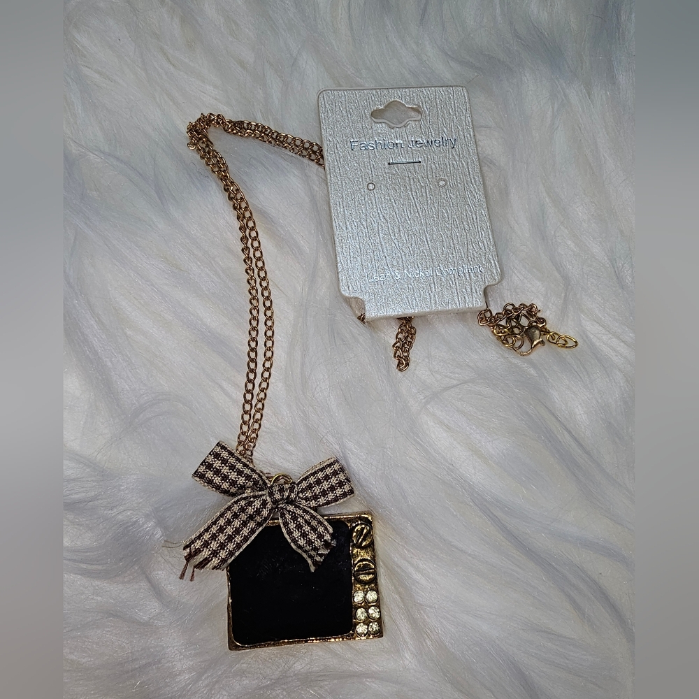 Fashion Jewelry Necklace‎ Gold Tv With Bow New